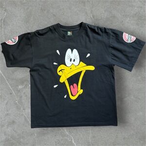 VTG Daffy Duck Black‎ Graphic Size Large T-Shirt Rumours Nightclub Sanur Bali